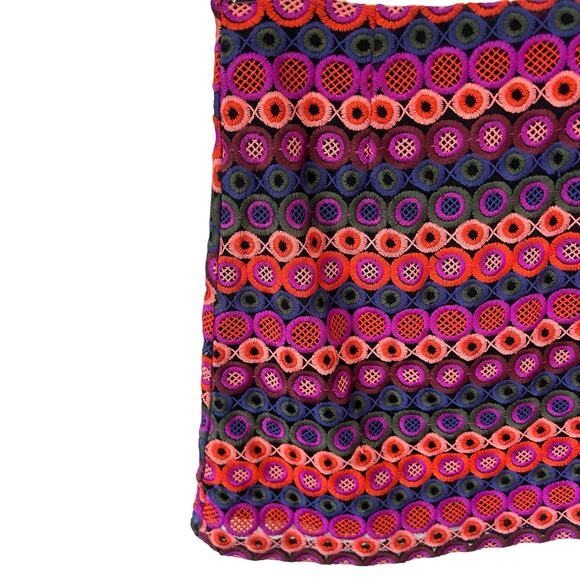Anthropologie Hutch Embroidered Ellen Mini Skirt Purple Pink Green Size 6‎ - Picture 9 of 13